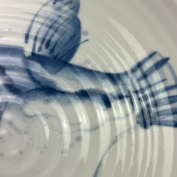 Fugu Pufferfish Vintage Japanese Ceramic Plate Handpainted Collectible 12 inch - Picture 5 of 16